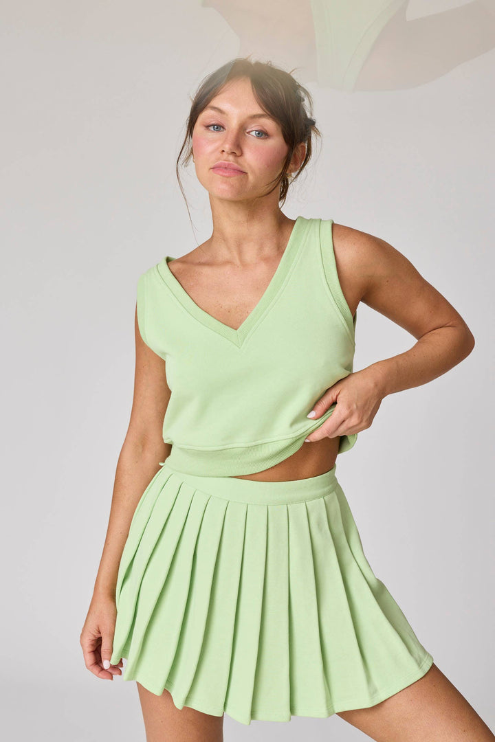 Serena Vest Top w/ Pleated Skirt Set