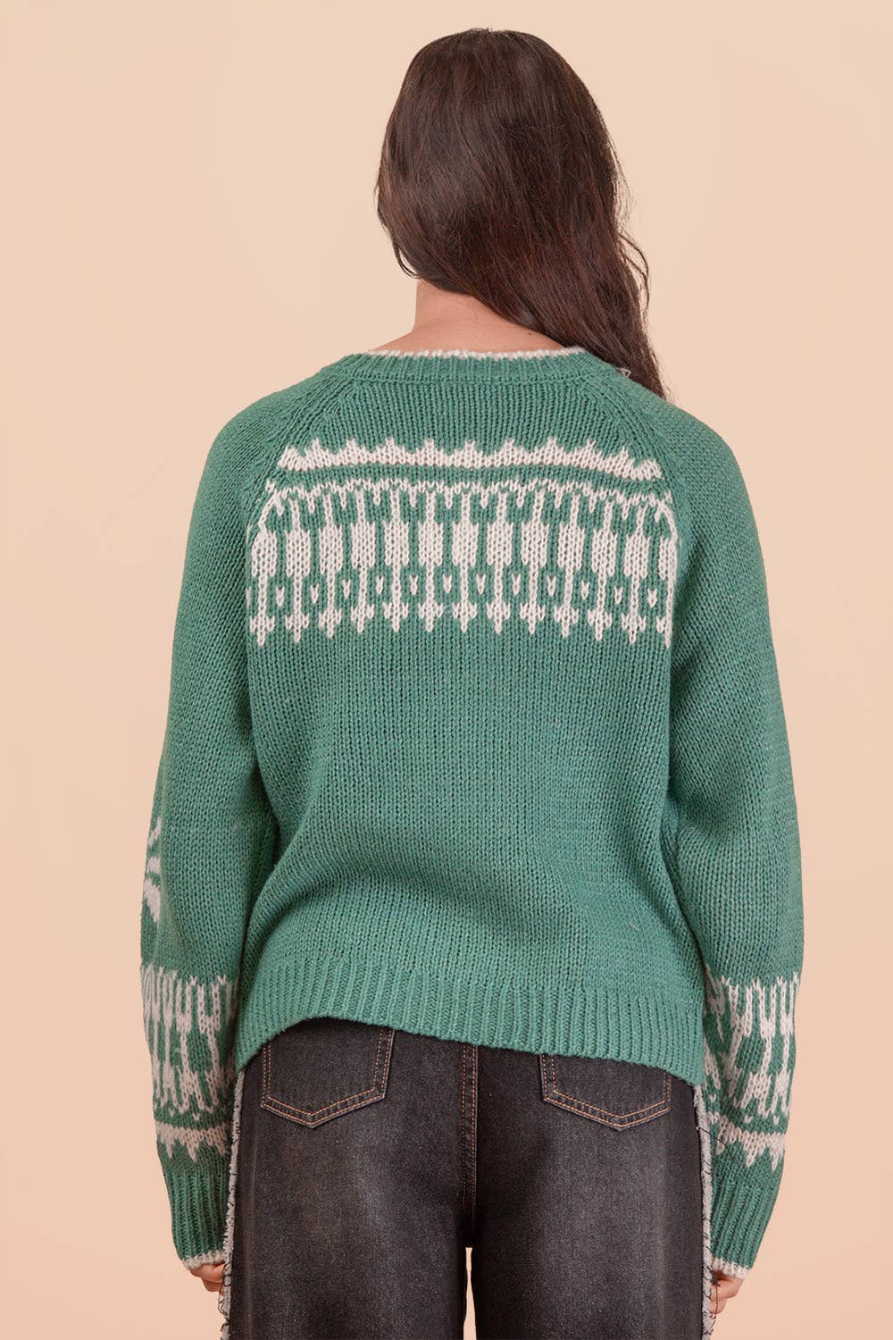Very J Oversized Graphic Swan Sweater Cardigan