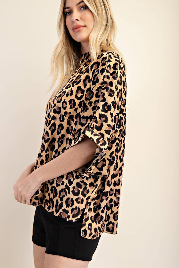 Mock Neck Oversize Top