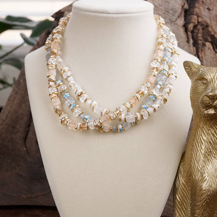 Pastel Drift – Mixed Bead Necklace in Soft Hues