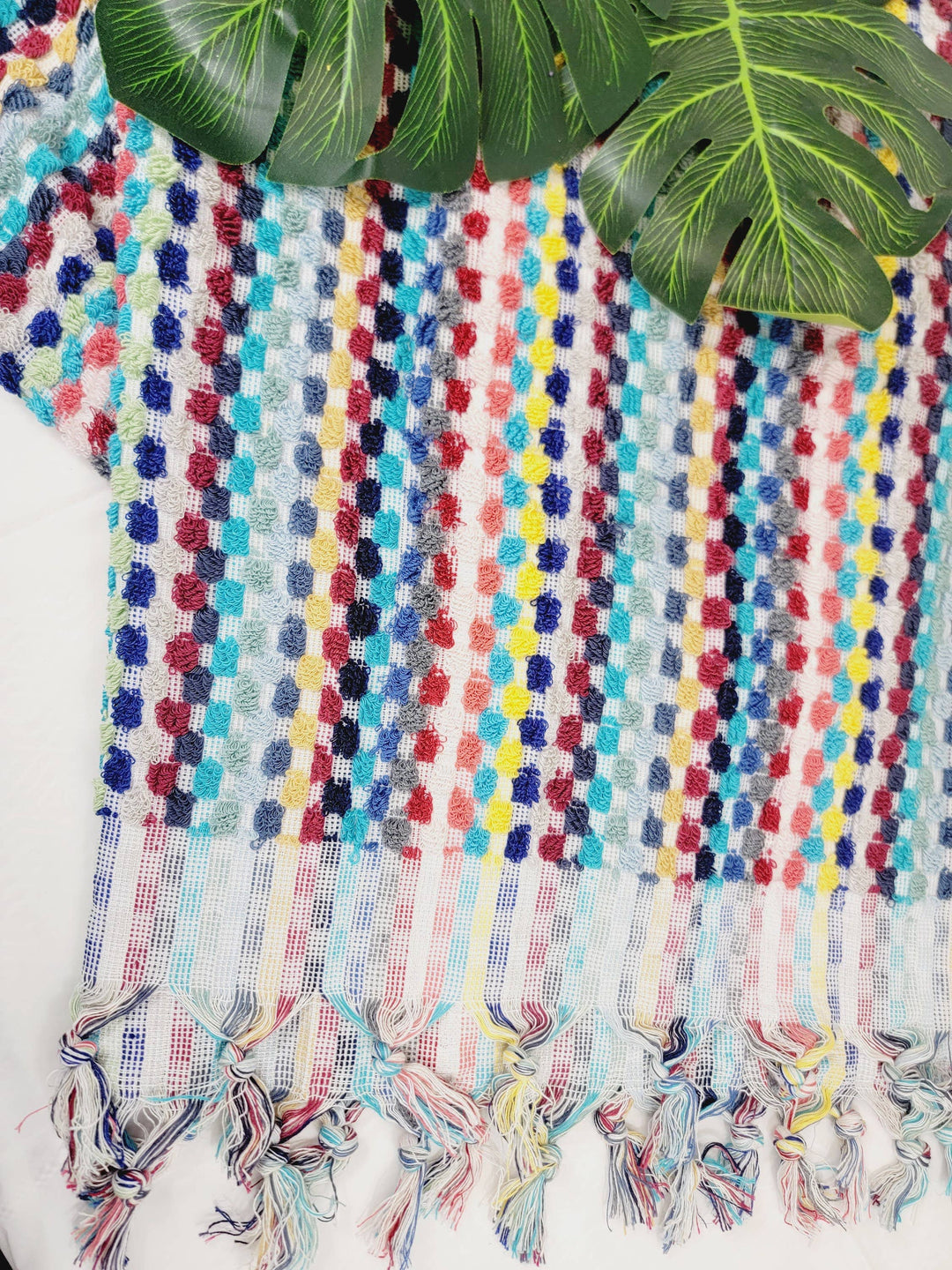 Colorful Organic Turkish Cotton Pom Pom Towel