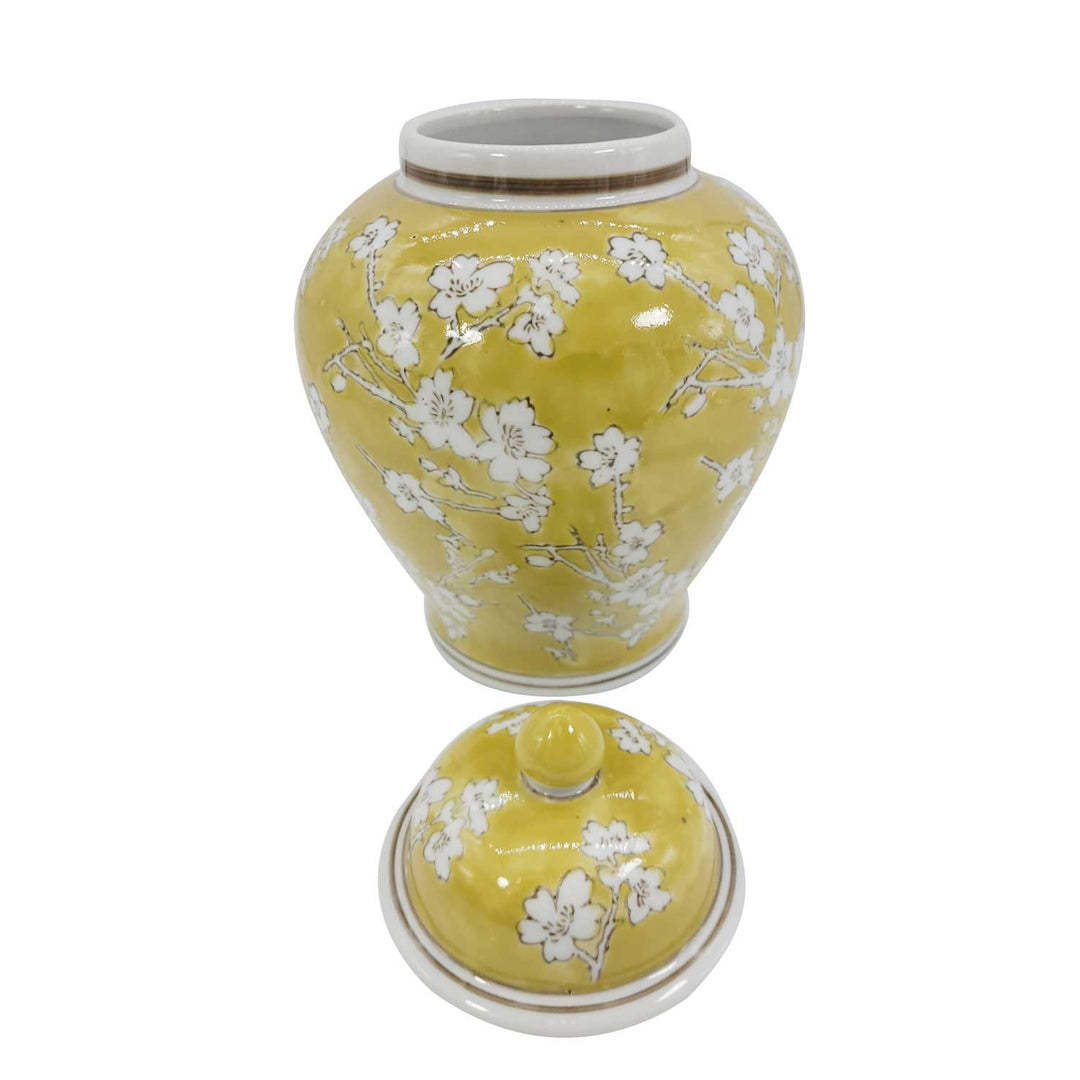 Floral Chinoiserie Ceramic Ginger Jar 12"