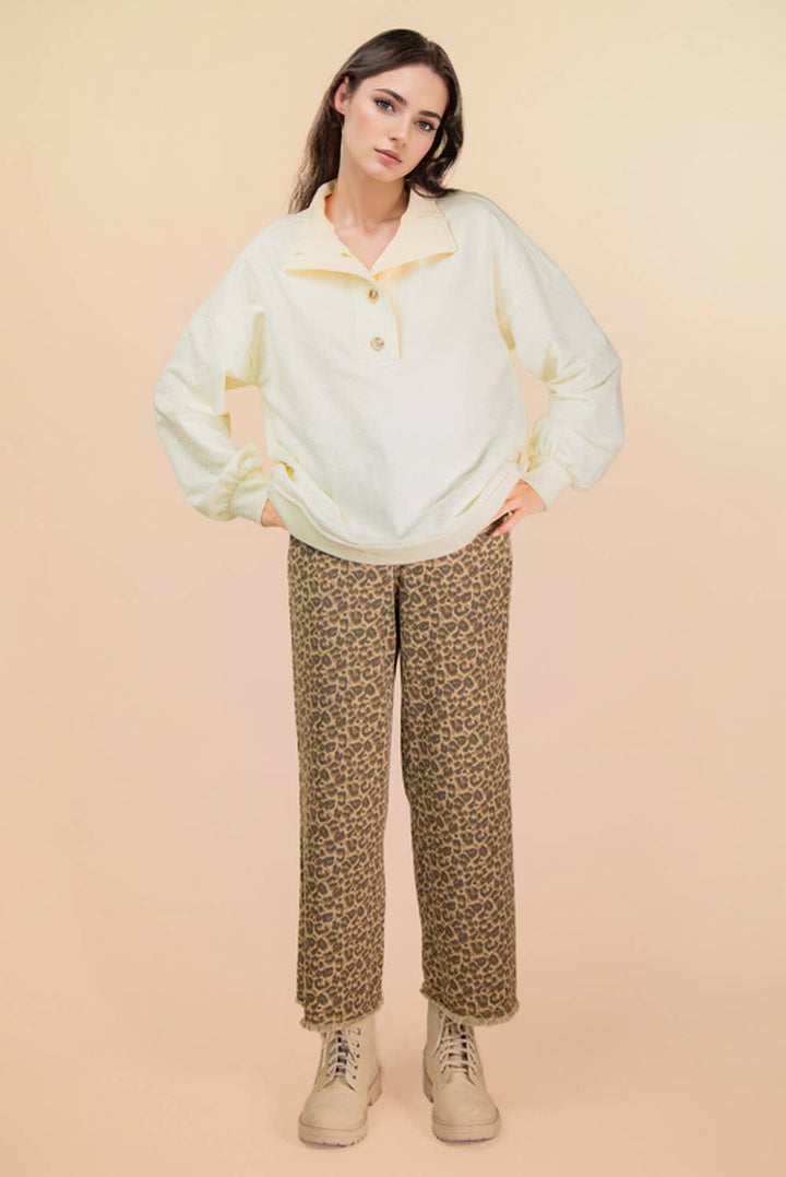 Very J Mock Neck Mineral Washed Knit Top