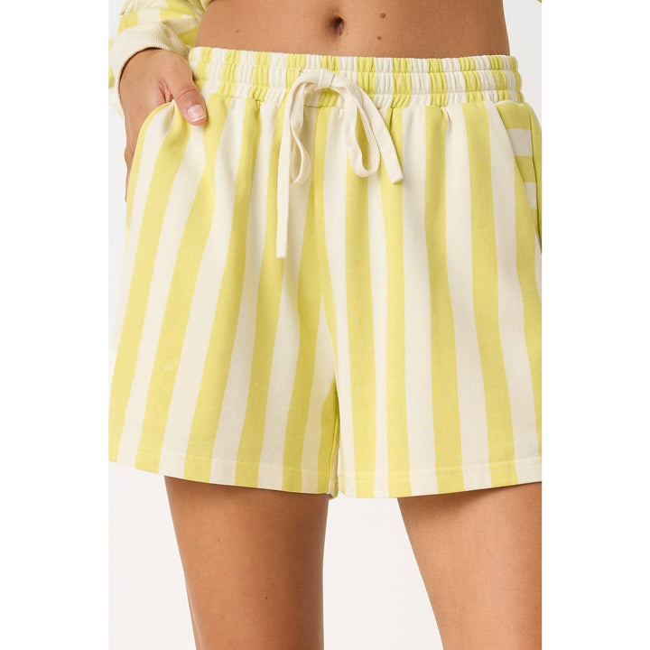 STRIPED COLORBLOCK RUGBY PULLOVER AND SHORTS SET