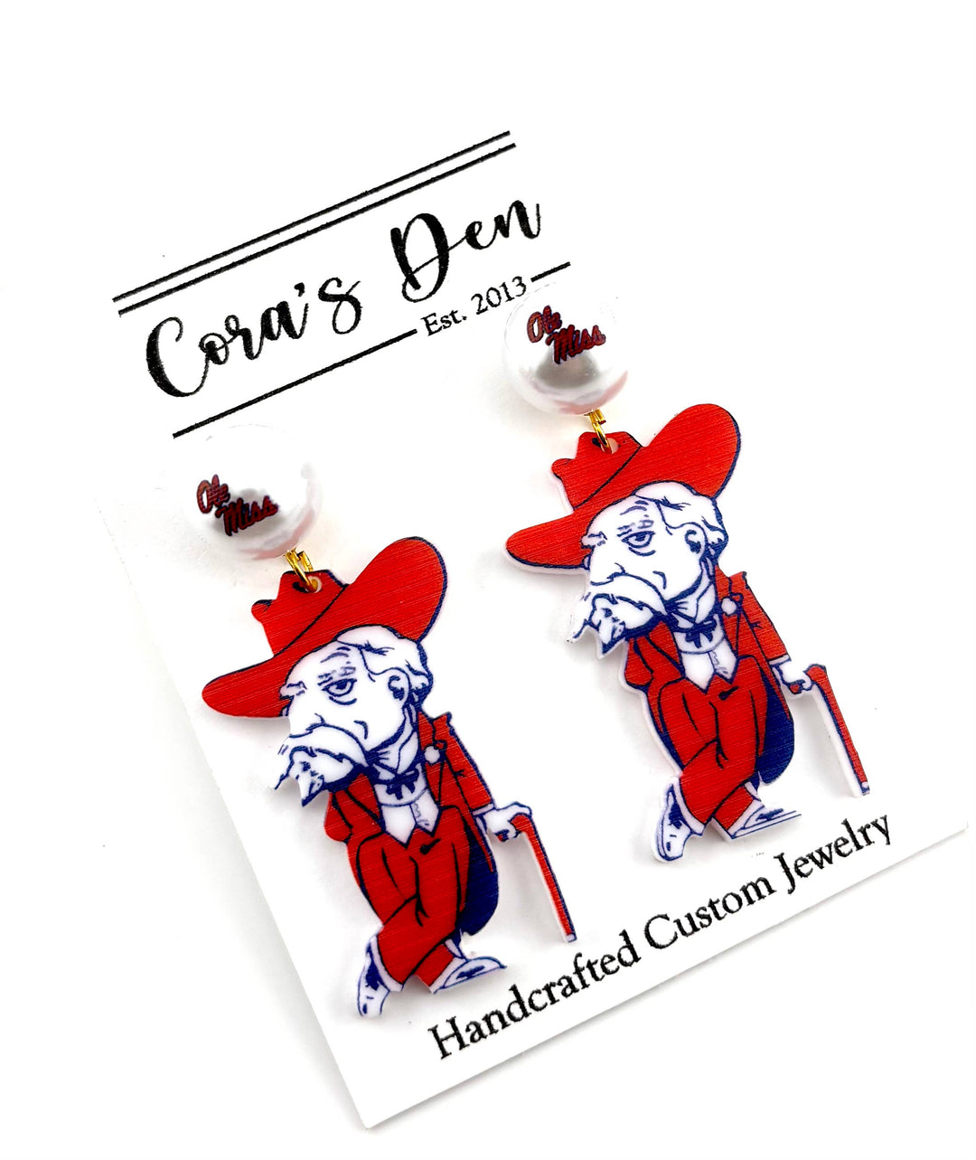 Ole Miss Rebels Earrings-Rebs