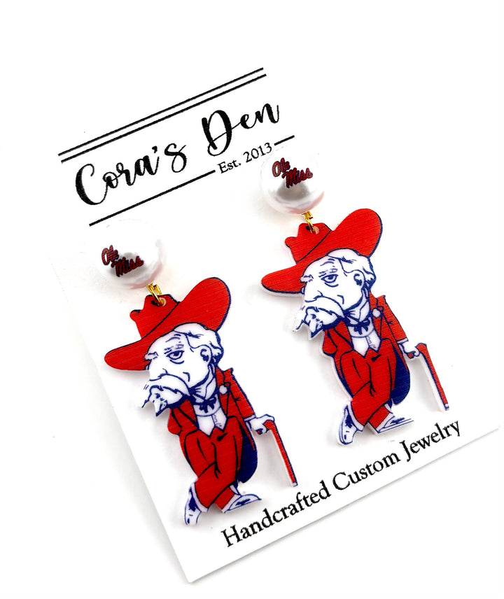 Ole Miss Rebels Earrings-Rebs
