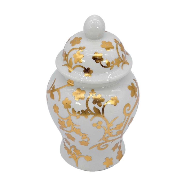 Small Chinoiserie Ceramic Decorative Tea & Ginger Jar 8"