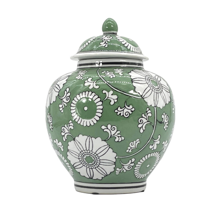 Classic  Floral Ceramic Ginger Jar 10"