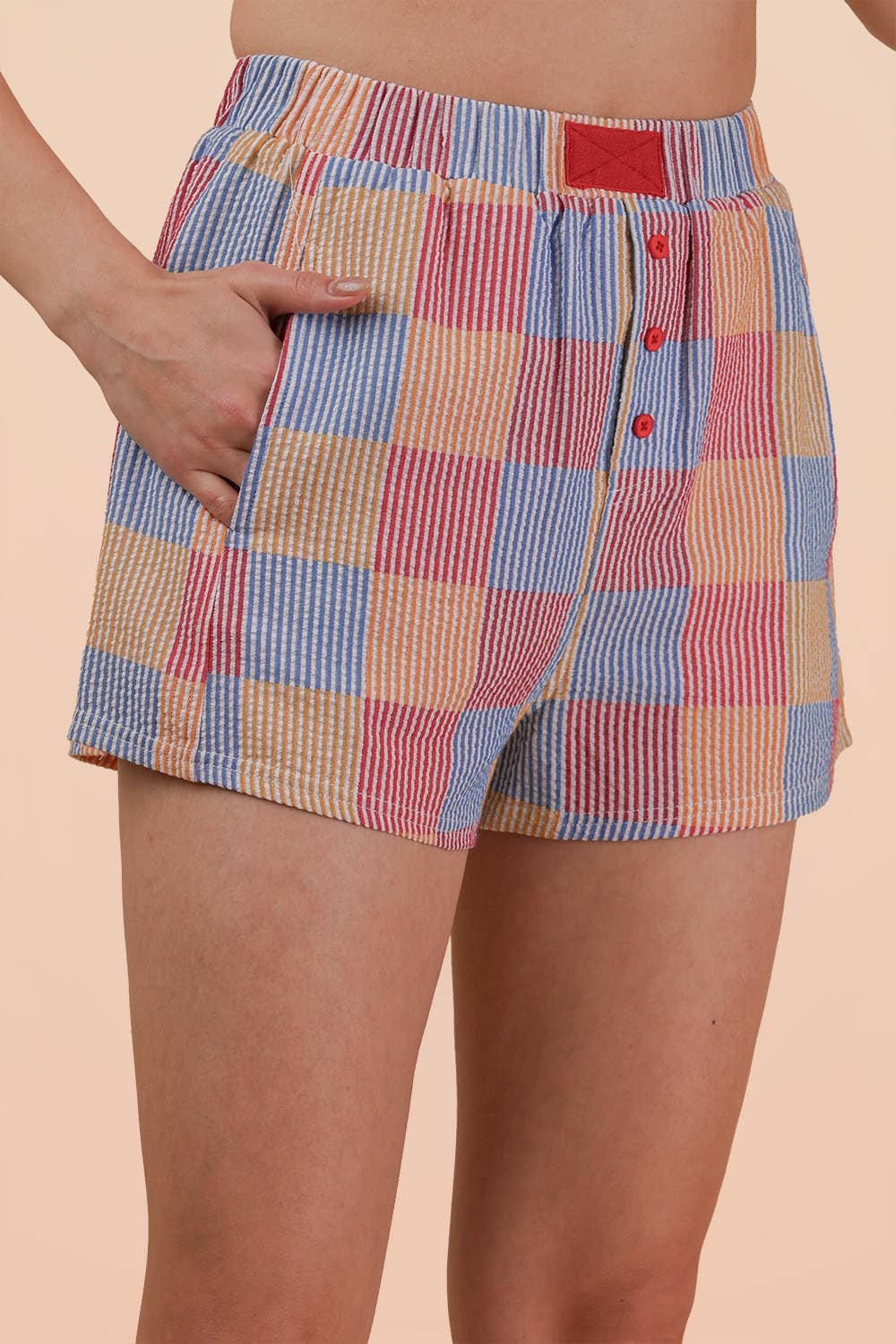 NP70735-Striped & Checker Boxer Shorts