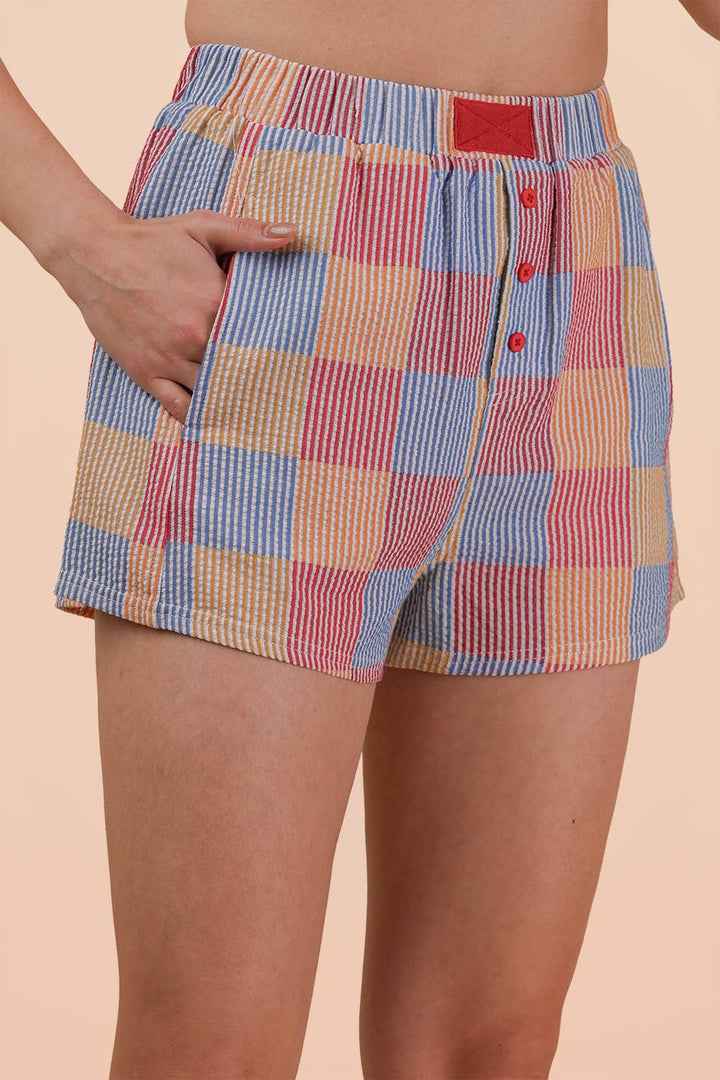 NP70735-Striped & Checker Boxer Shorts