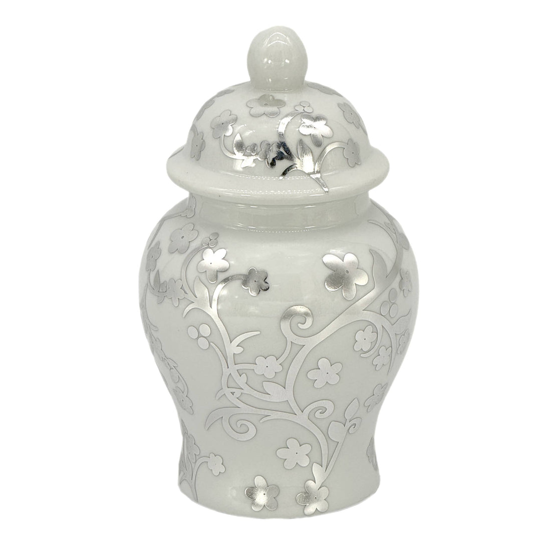 Small Chinoiserie Ceramic Decorative Tea & Ginger Jar 8"
