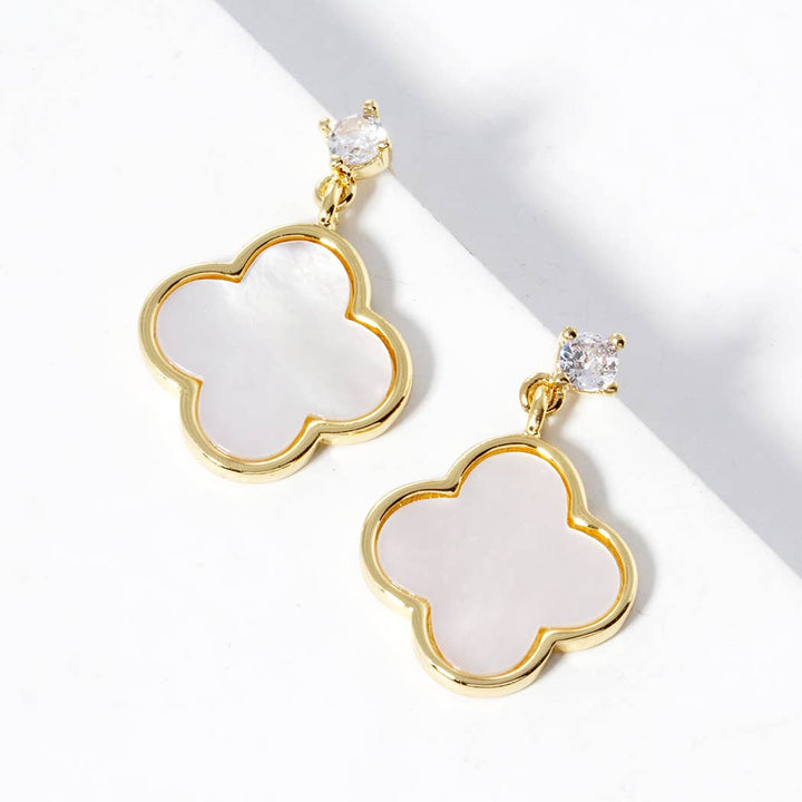 Gold-Dipped Clover Post Earrings