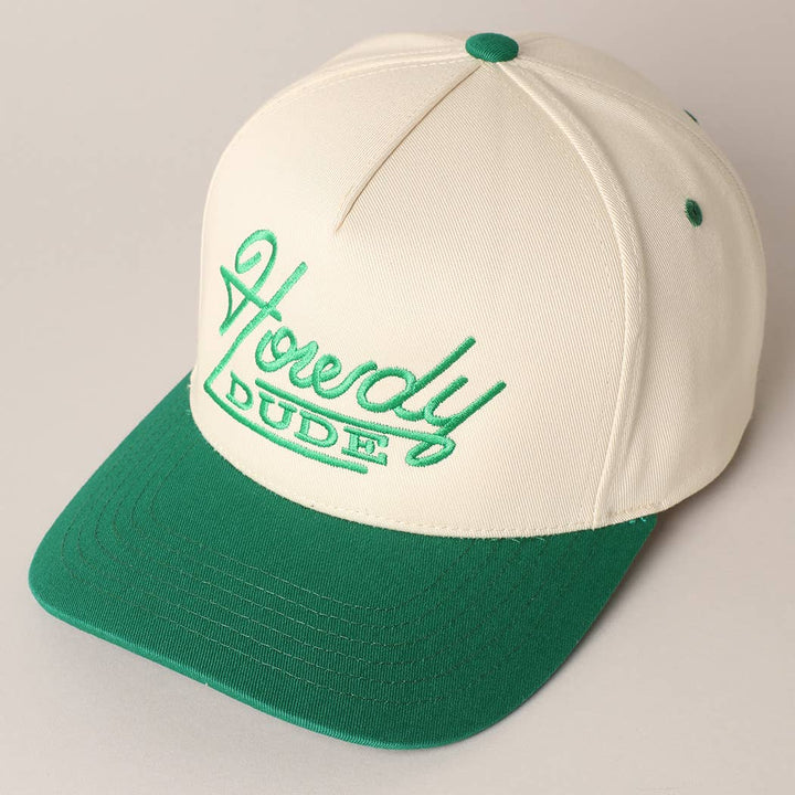 Howdy Dude Embroidery Two Tone Baseball Cap
