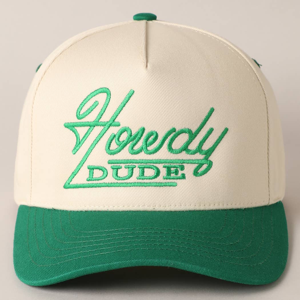 Howdy Dude Embroidery Two Tone Baseball Cap