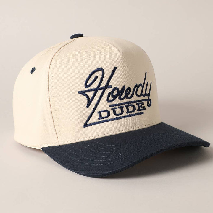 Howdy Dude Embroidery Two Tone Baseball Cap