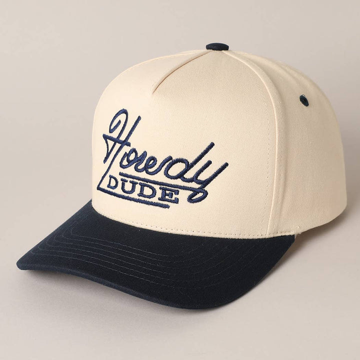 Howdy Dude Embroidery Two Tone Baseball Cap