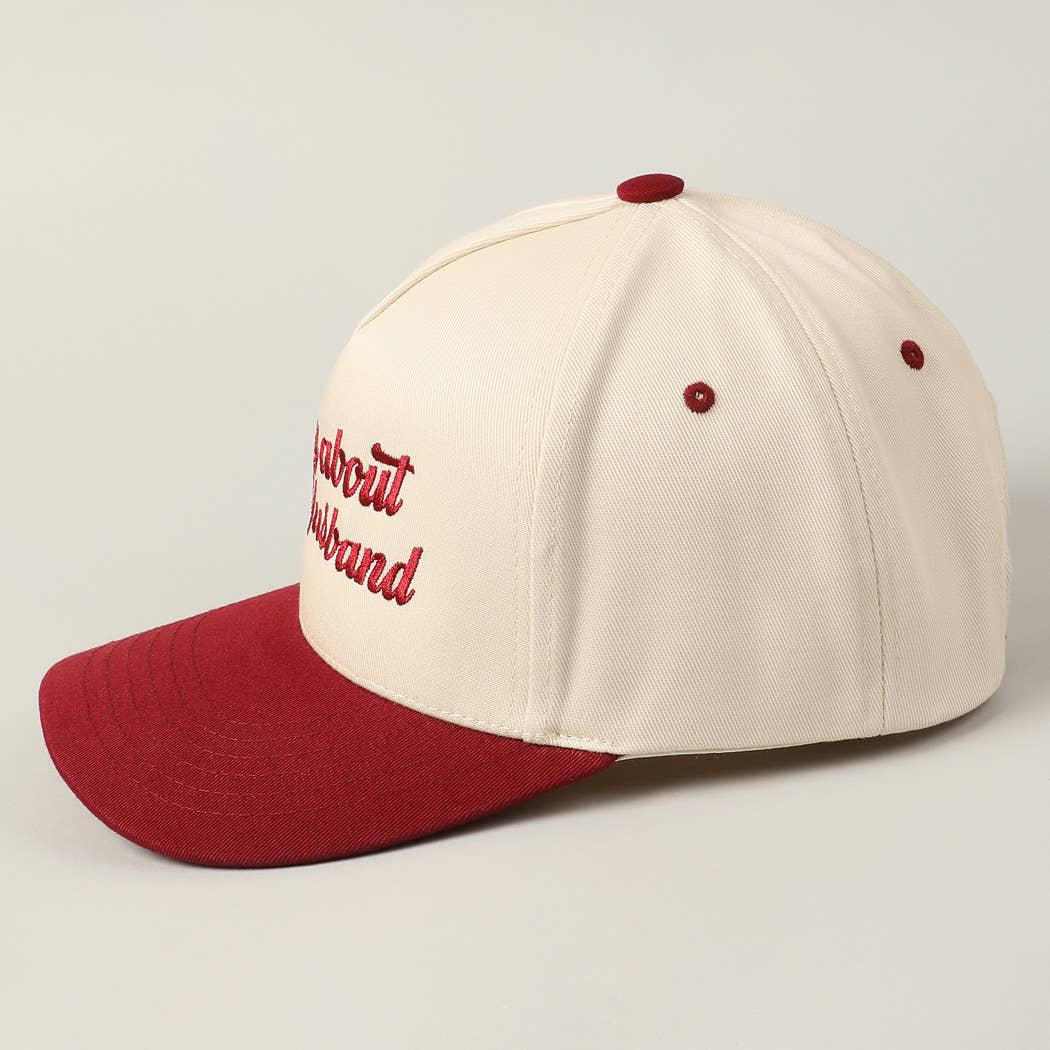 Sorry About My Wife / Husband Embroidery Two-Tone Canvas Cap