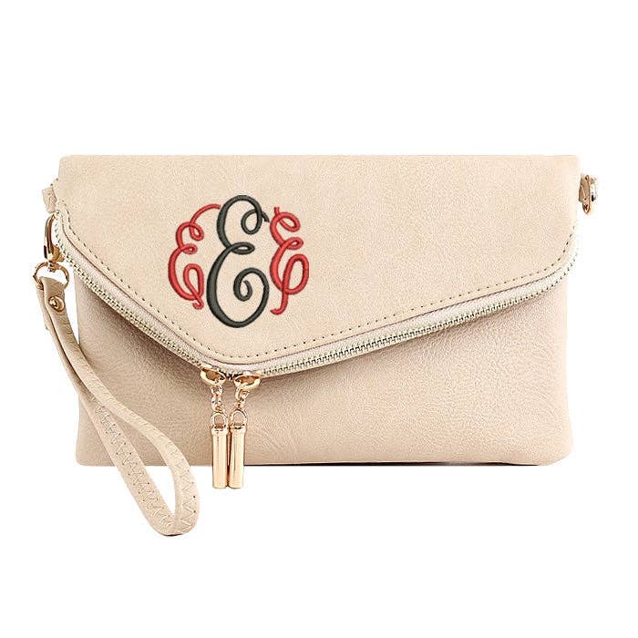 AD2585 Monogrammable Envelope Clutch/Crossbody Bag