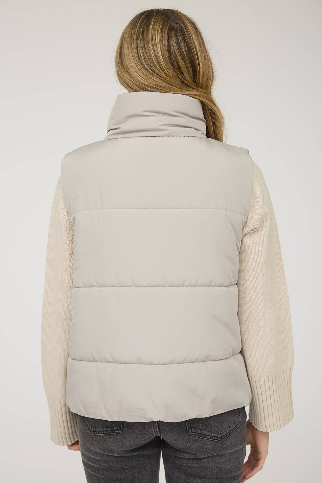 SOLID ZIP UP PUFFER VEST