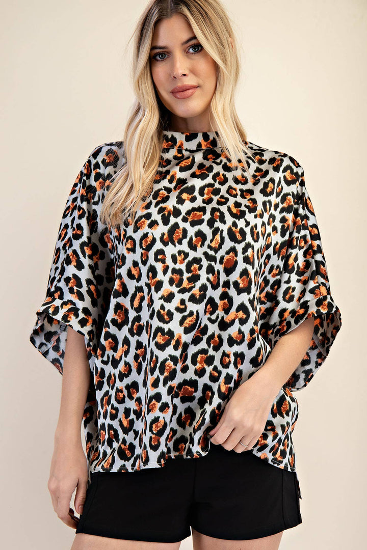Mock Neck Oversize Top