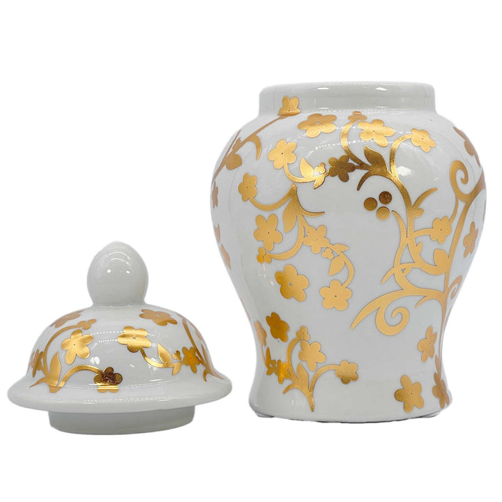Small Chinoiserie Ceramic Decorative Tea & Ginger Jar 8"