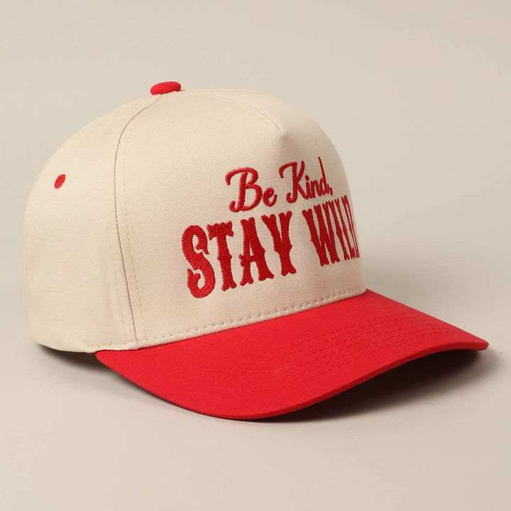 Be Kind Stay Wild Lettering Embroidery Trucker Hat