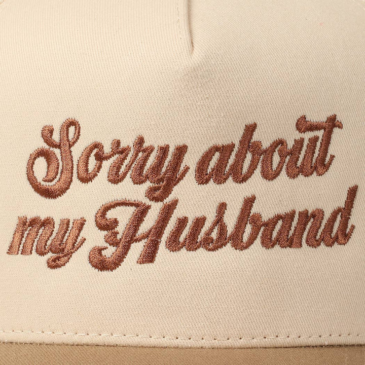 Sorry About My Wife / Husband Embroidery Two-Tone Canvas Cap