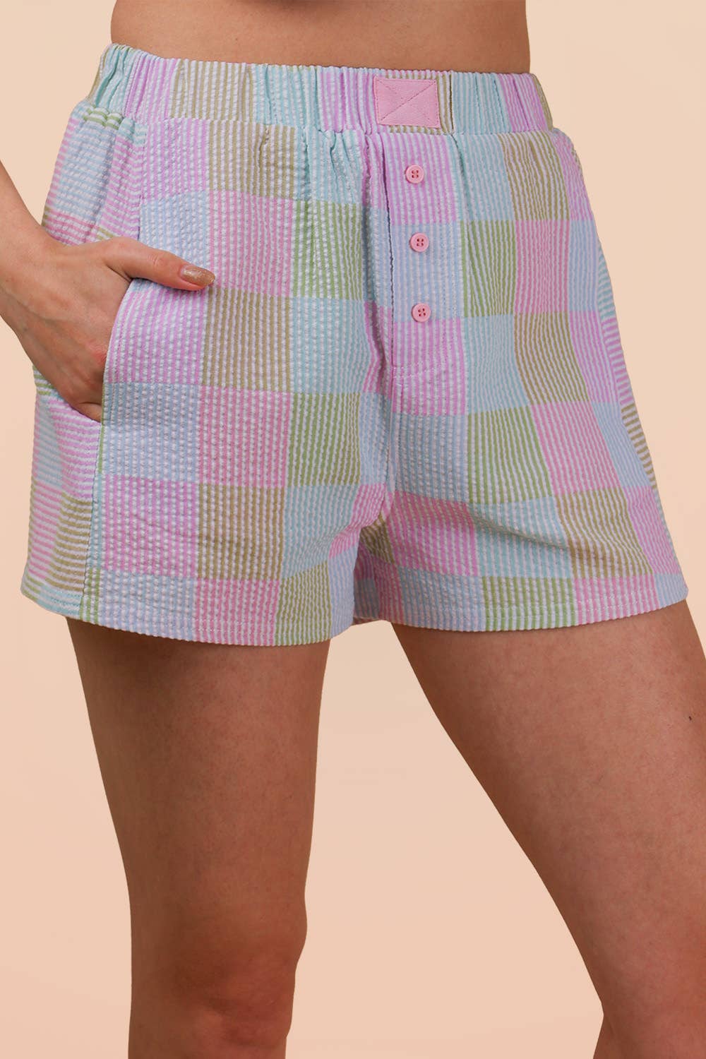 NP70735-Striped & Checker Boxer Shorts