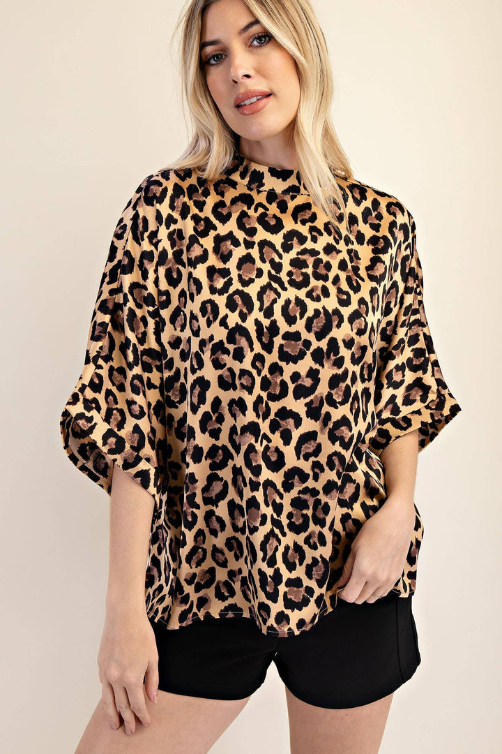 Mock Neck Oversize Top