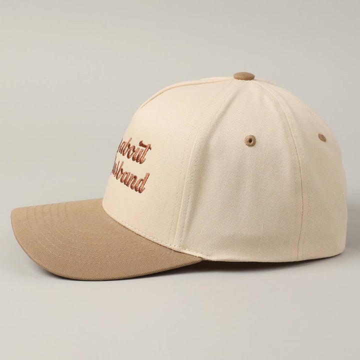 Sorry About My Wife / Husband Embroidery Two-Tone Canvas Cap