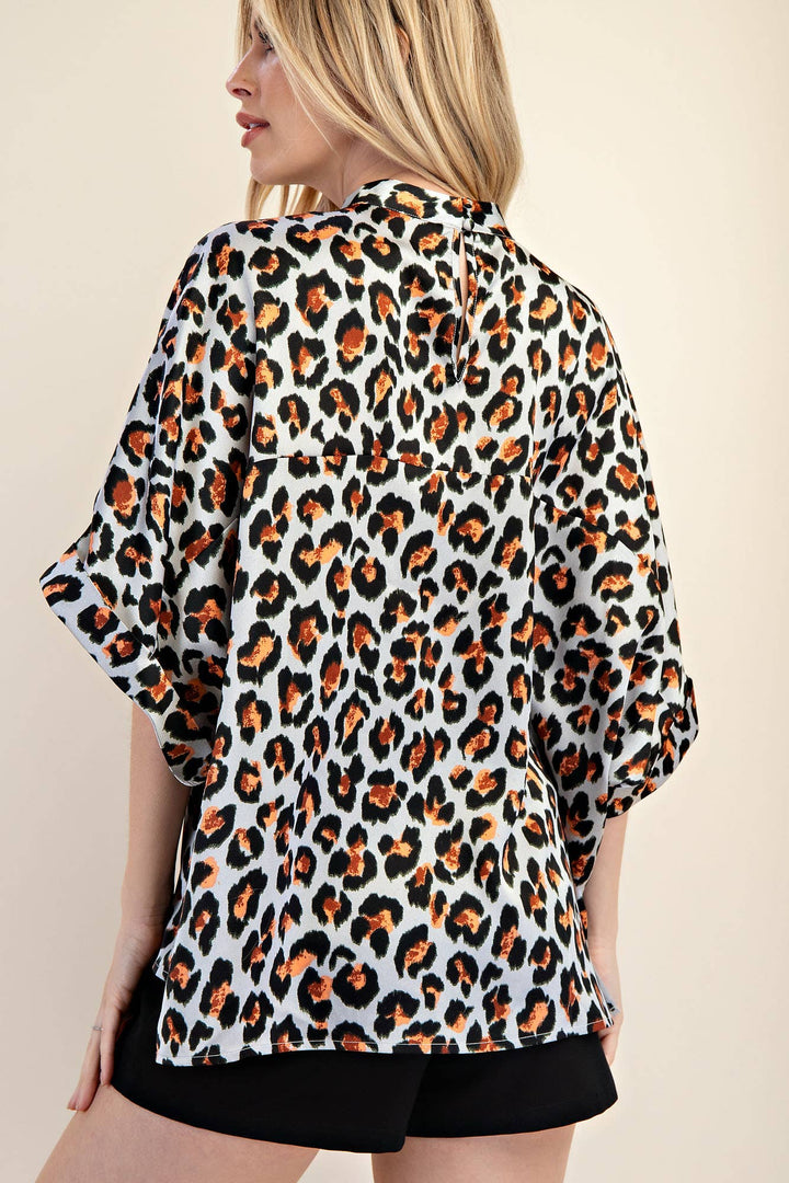 Mock Neck Oversize Top