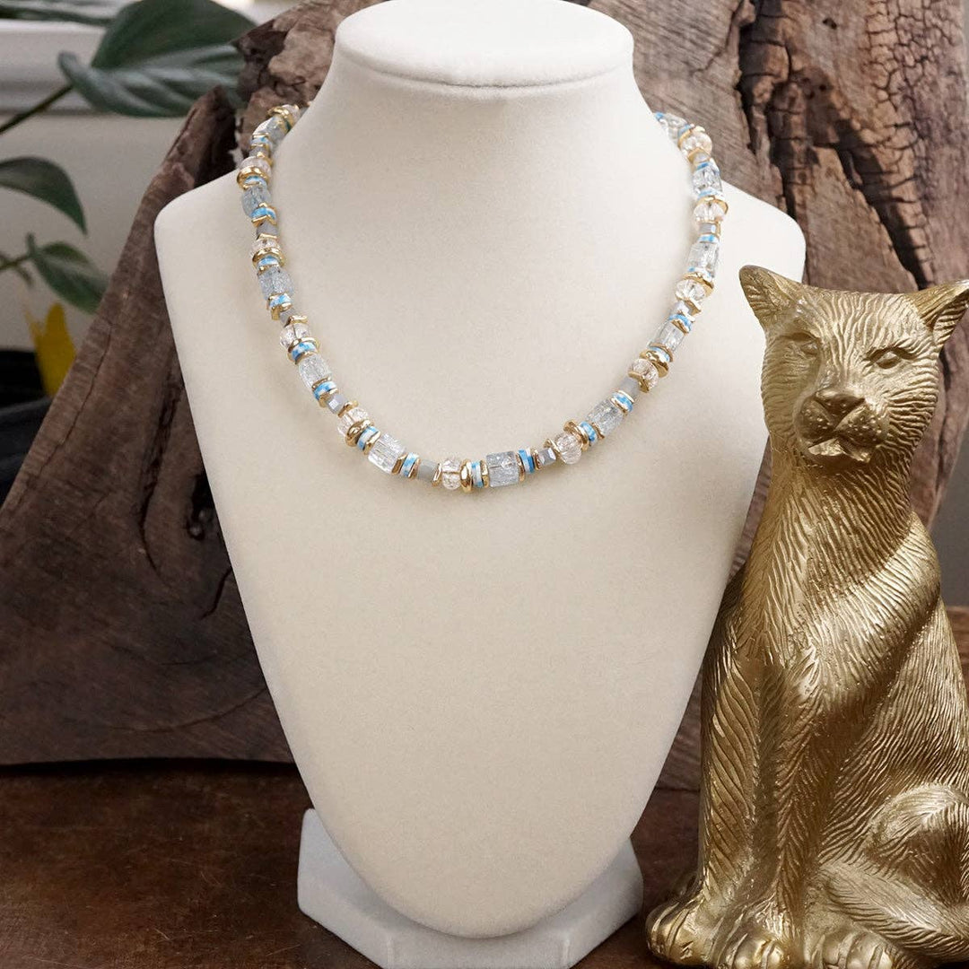 Pastel Drift – Mixed Bead Necklace in Soft Hues