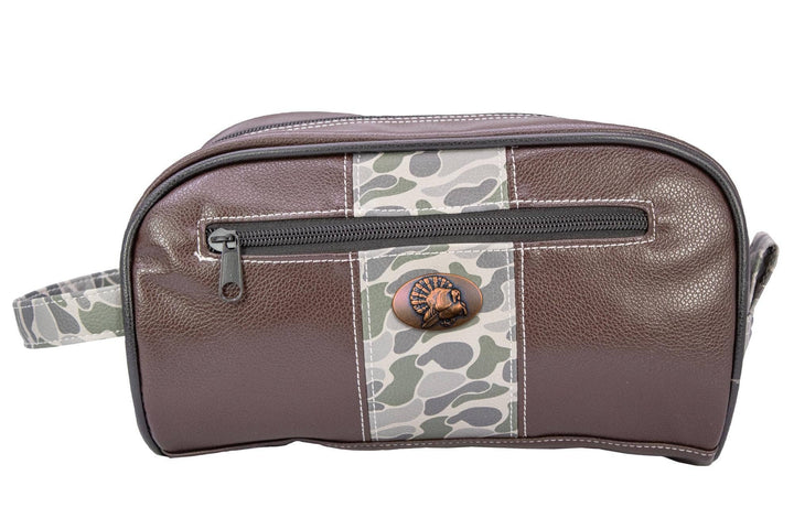 Turkey Brown Pebble Old School Camo Men's Toiletry Dopp Bag