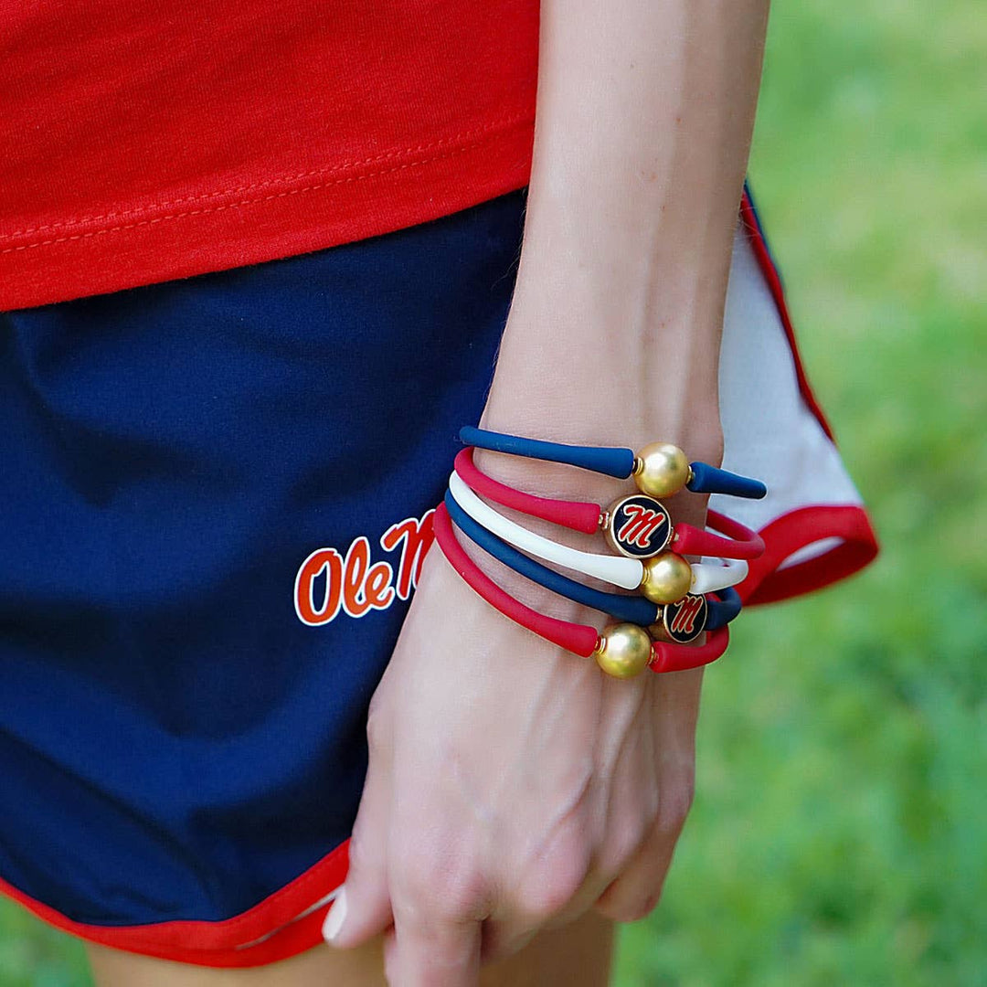 Ole Miss Rebels Enamel Silicone Bali Bracelet