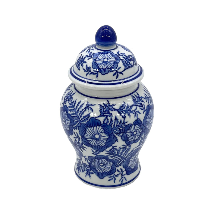 Small Chinoiserie Ceramic Decorative Tea & Ginger Jar 8"