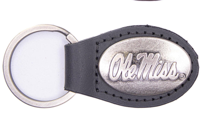Ole Miss Rebels Oval Leather Key Fob