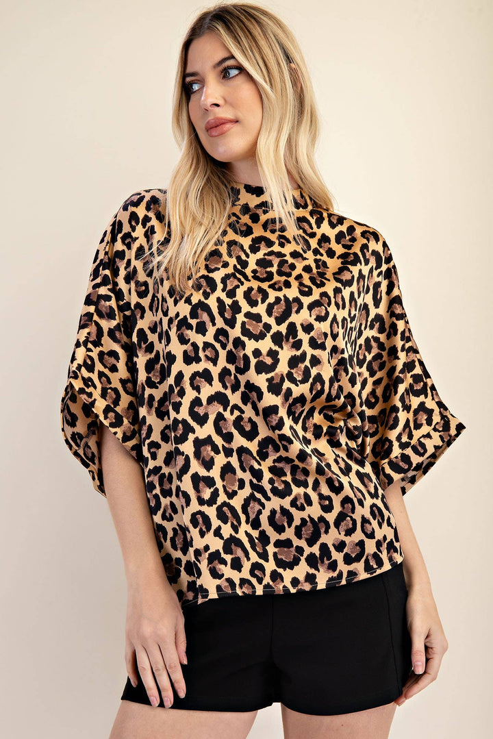 Mock Neck Oversize Top