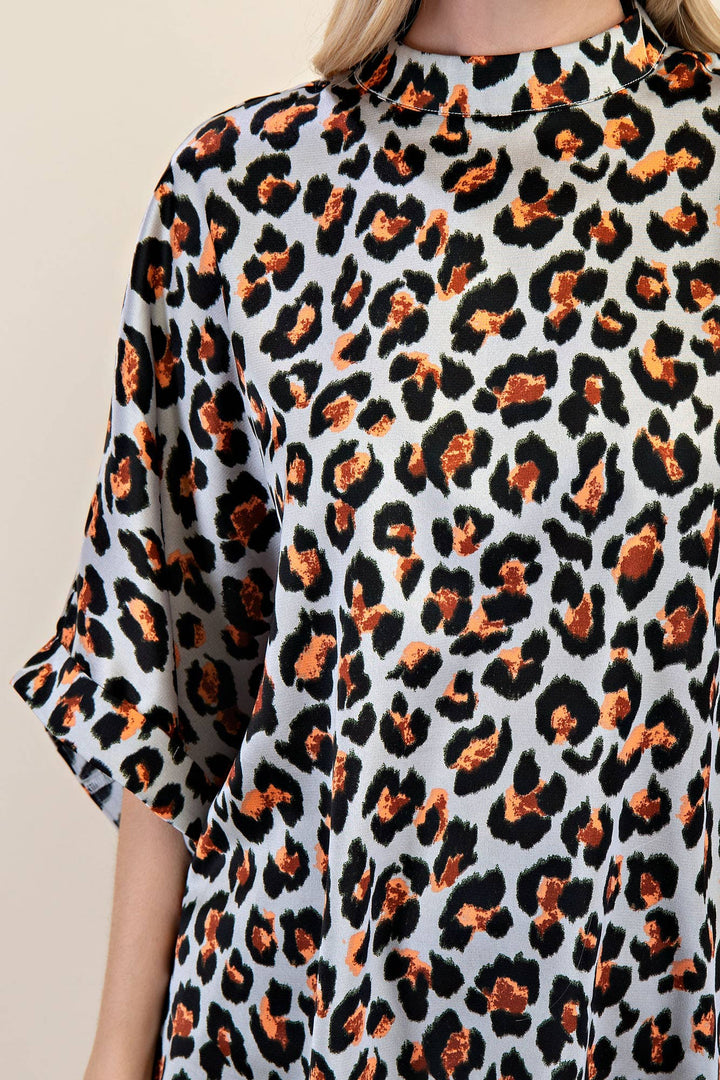 Mock Neck Oversize Top