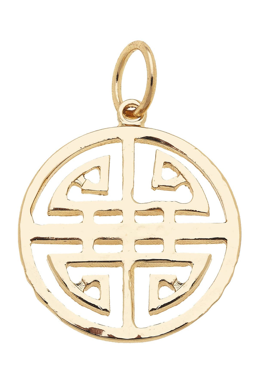 Greek Keys Charm in Shiny Gold