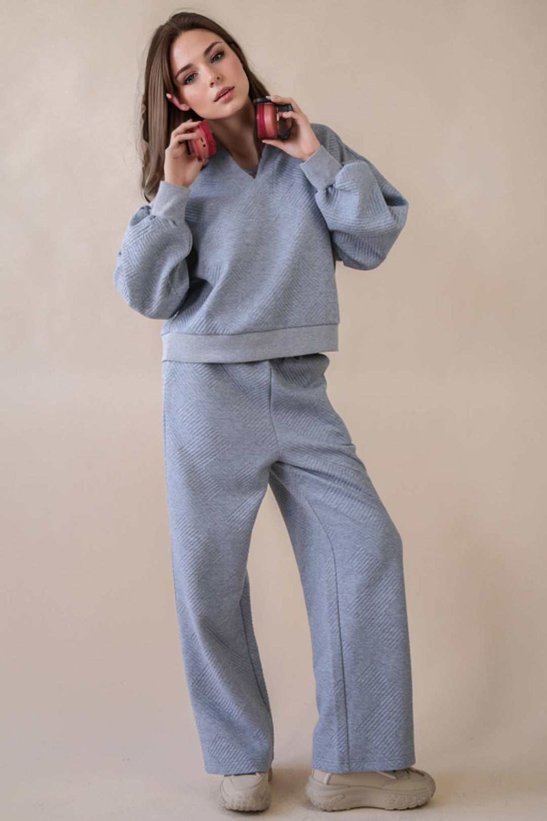 Very J Textured Knit Set