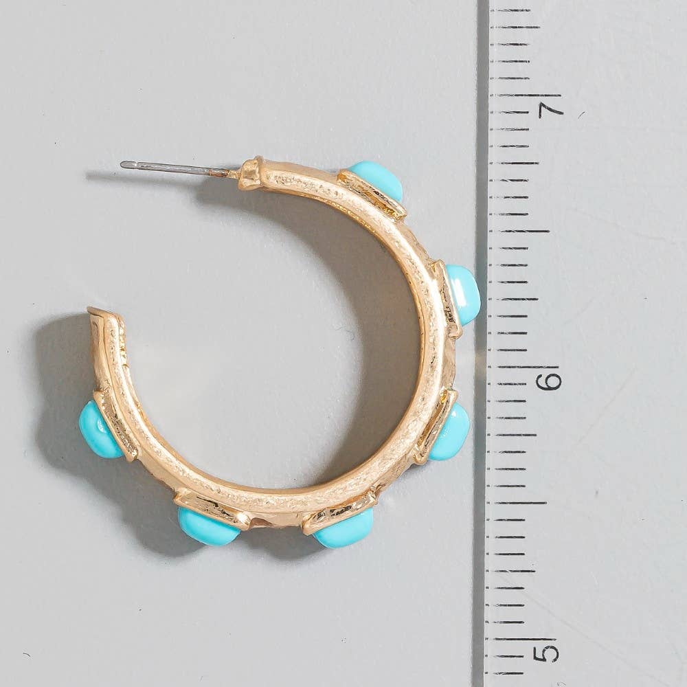 Square Pearl Hoop Earring