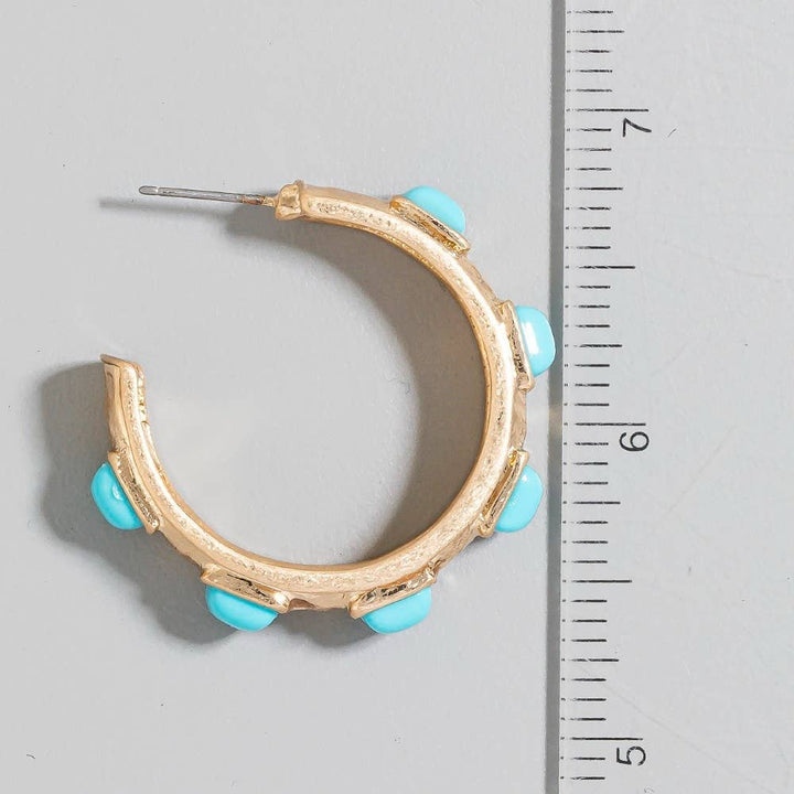Square Pearl Hoop Earring