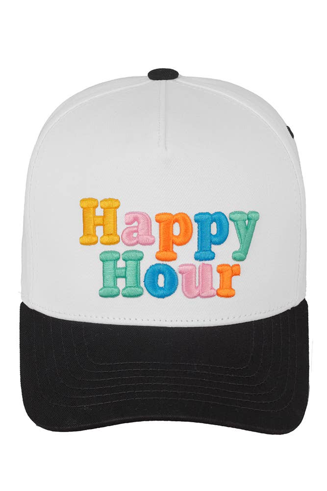C.C HAPPY HOUR Embroidered Trucker Cap