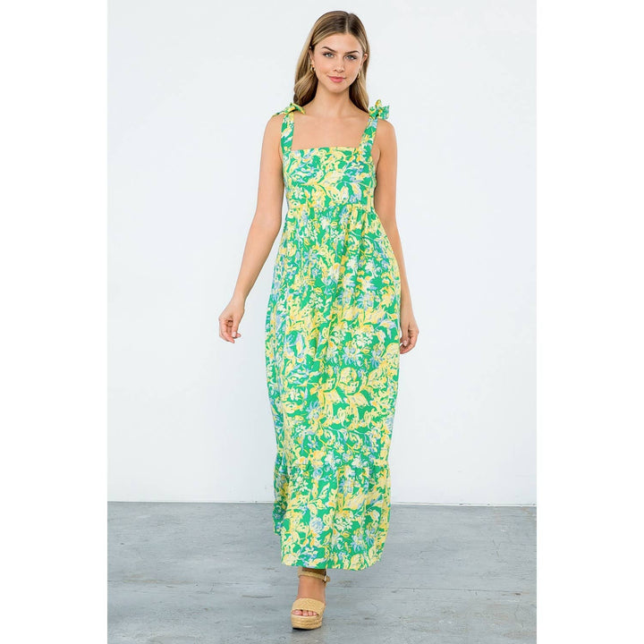 Floral Print Tiered Sleeveless Dress