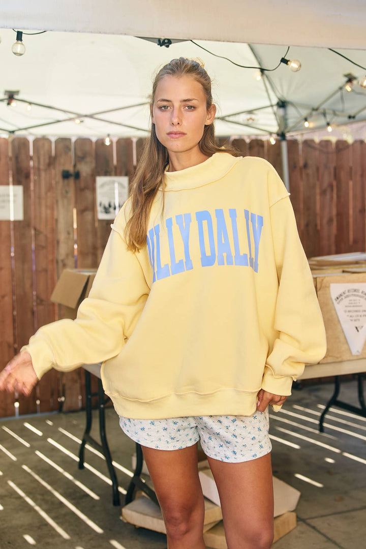 DILLYDALLY 'DILLY DALLY' Mockneck Sweatshirt