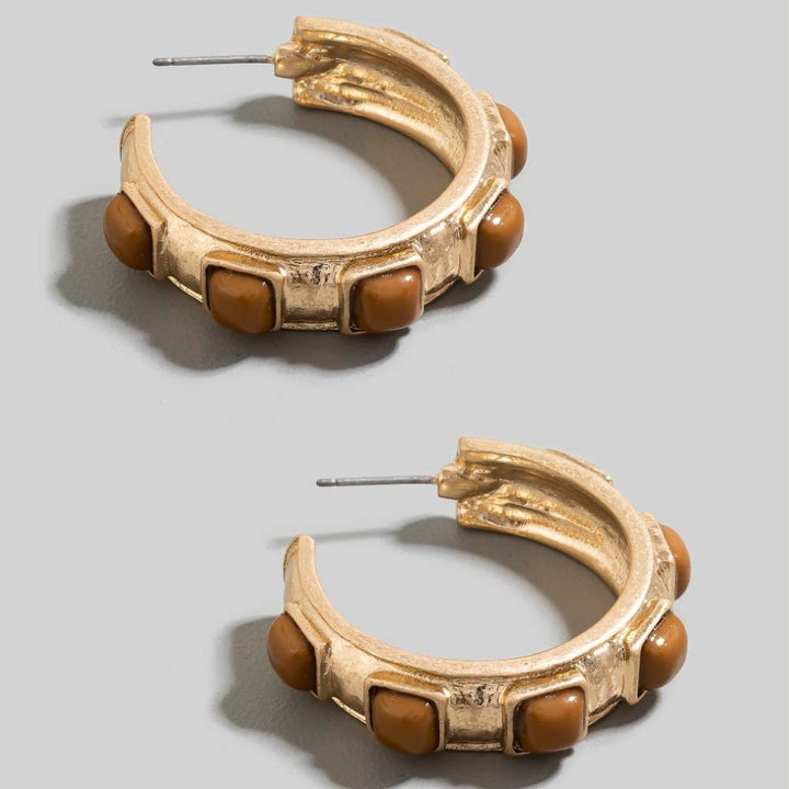 Square Pearl Hoop Earring