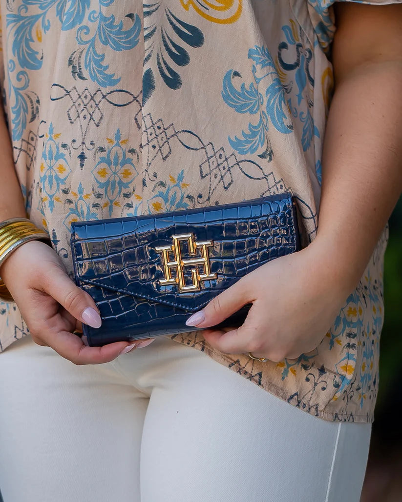 CH Carlington Clutch\Crossbody Navy Patent EC